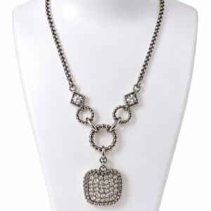 Collar rodio cuadrado